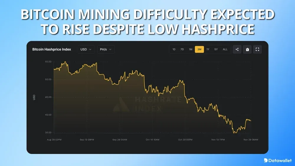Bitcoin Mining Difficulty Expected to Rise Despite Low Hashprice