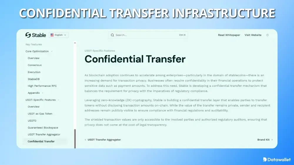 StableChain Confidential Transfer Infrastructure