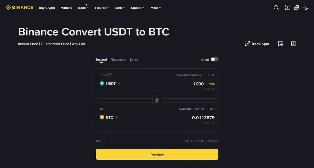 Binance Convert