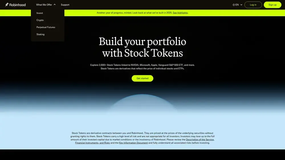 Robinhood Stocks Trading Tokenized