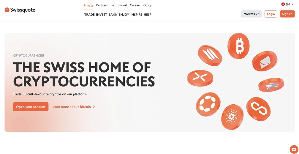 Buy Bitcoin with Swissquote
