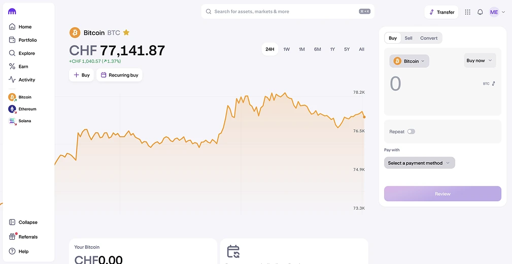 Buy Crypto with a Swissquote Alternative