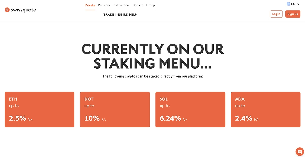 Does Swissquote Offer Crypto Staking?