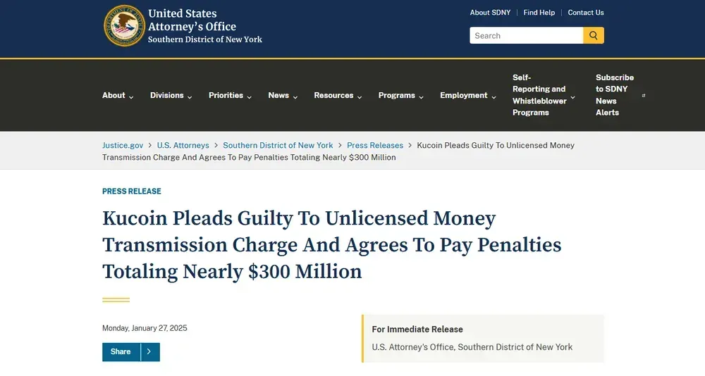 KuCoin DOJ Case