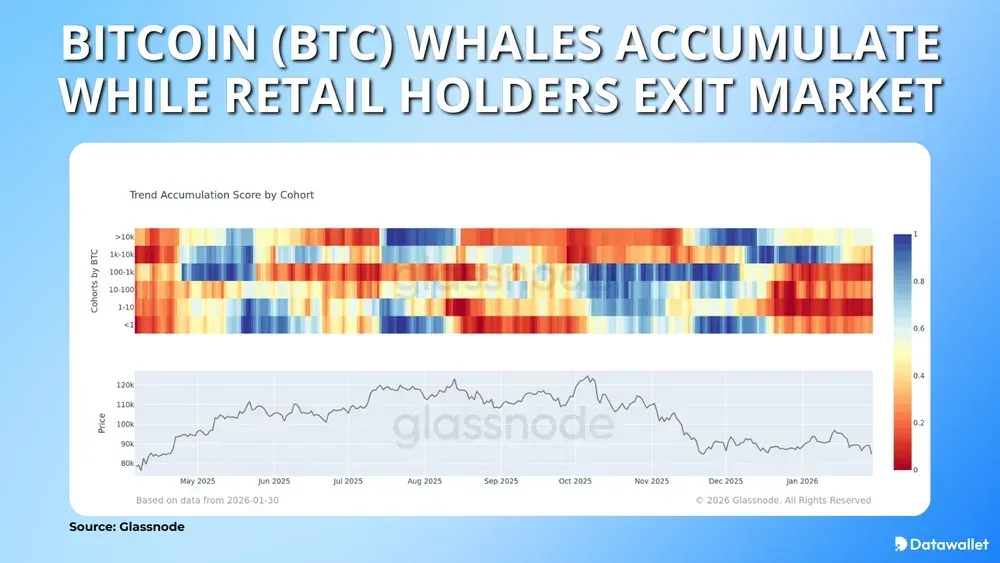 Bitcoin Whales Accumulate While Retail Holders Exit Market