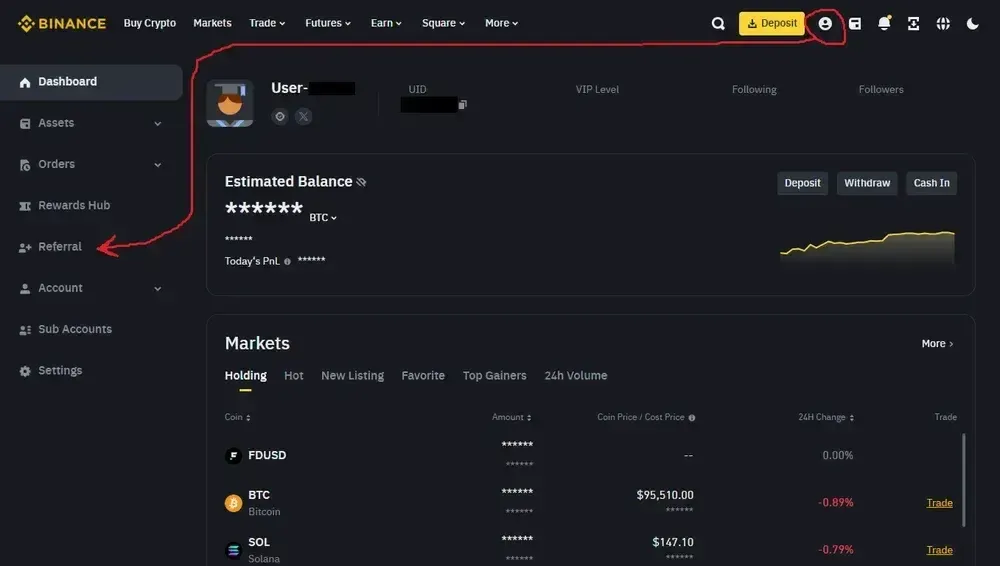 在网站上查找您的币安代码