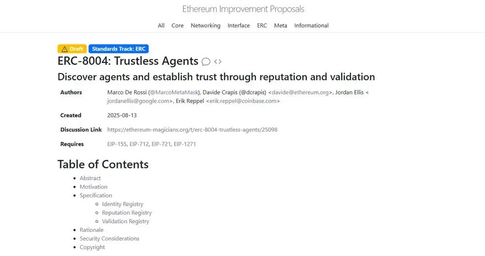 Proposition ERC-8004