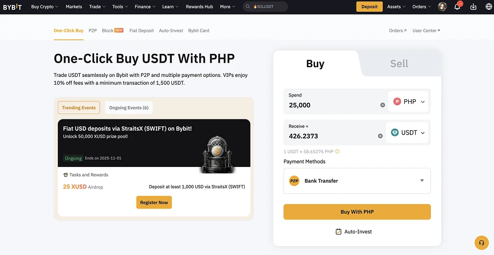 Tether (USDT) auf den Philippinen kaufen
