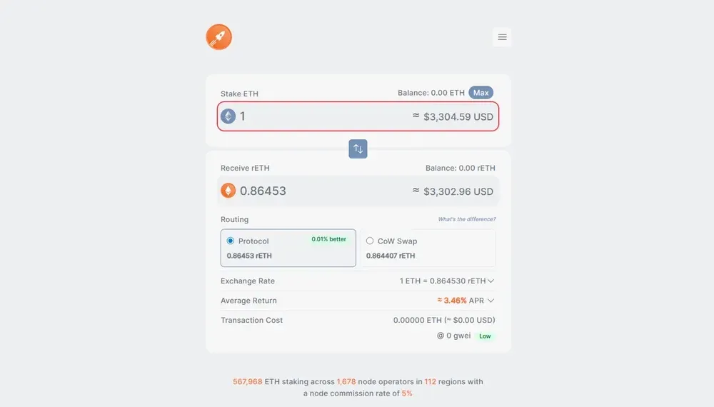 Staking liquide RocketPool