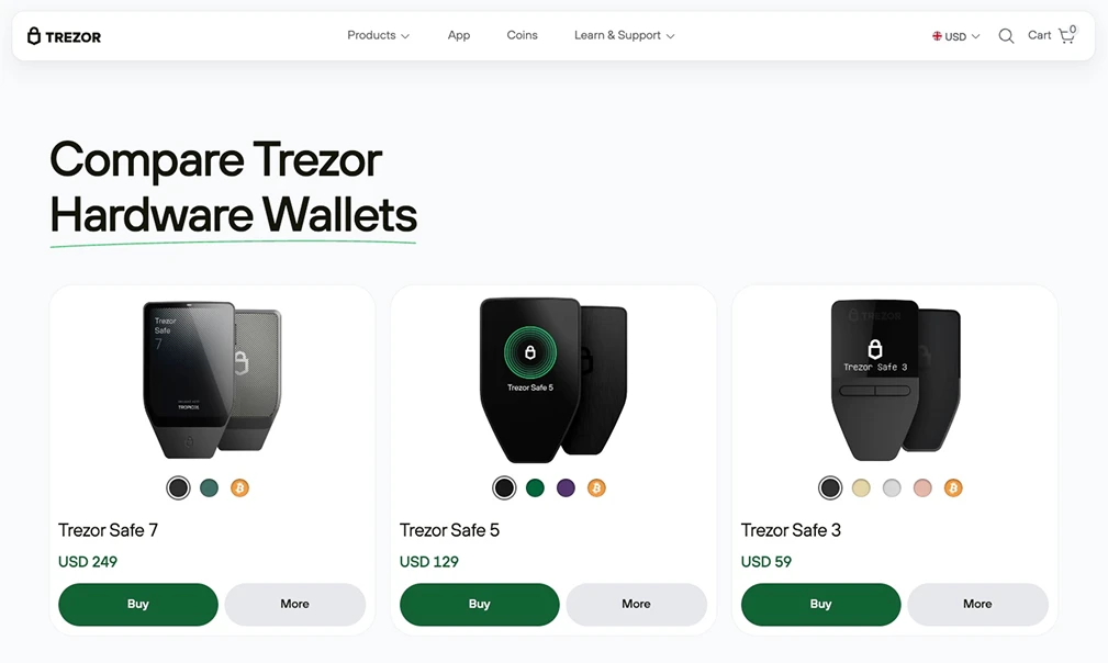 Trezor。