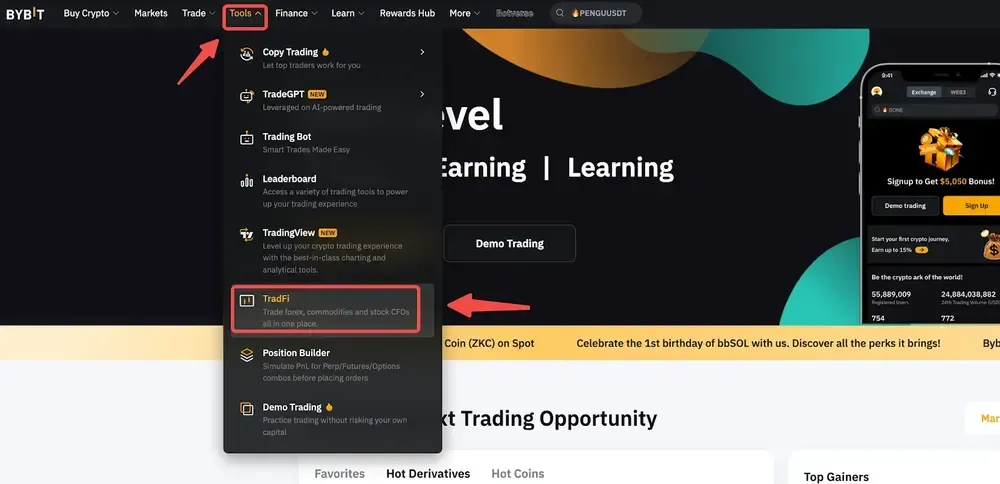 Activate your TradFi account