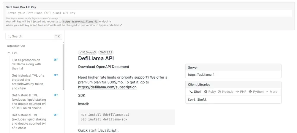 DefiLlama-API