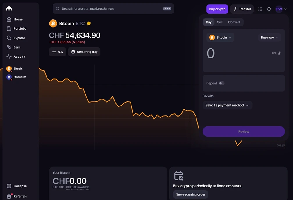 Krypto mit PostFinance kaufen