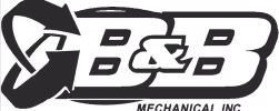 B&B Mechanical Inc. logo with stylized black and white design