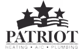 Patriot logo with stars and stripes in black and white design