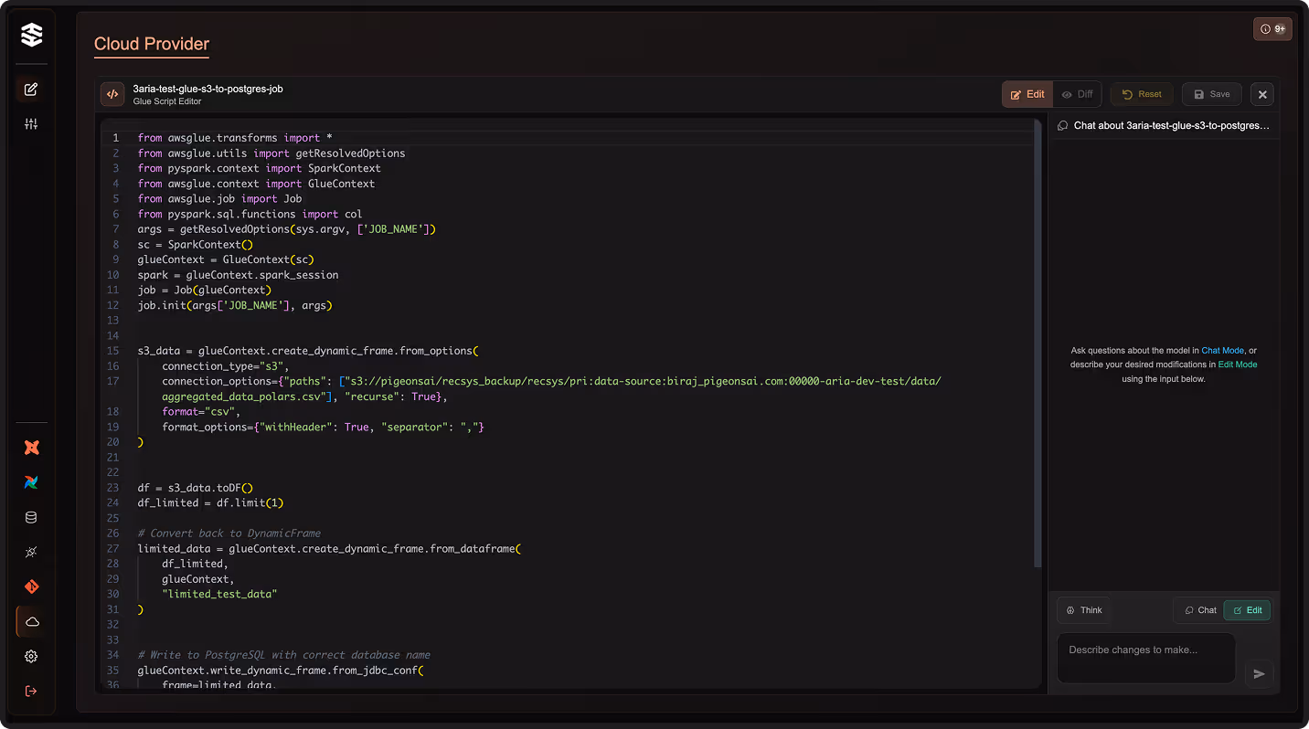 TensorStax, AWS Glue, image UI