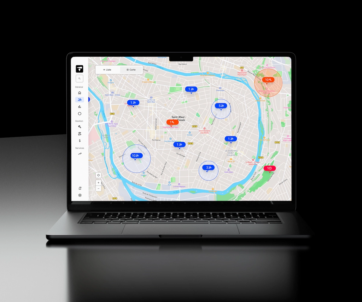 Plateforme B2B qui affiche la carte des vélos éléctriques