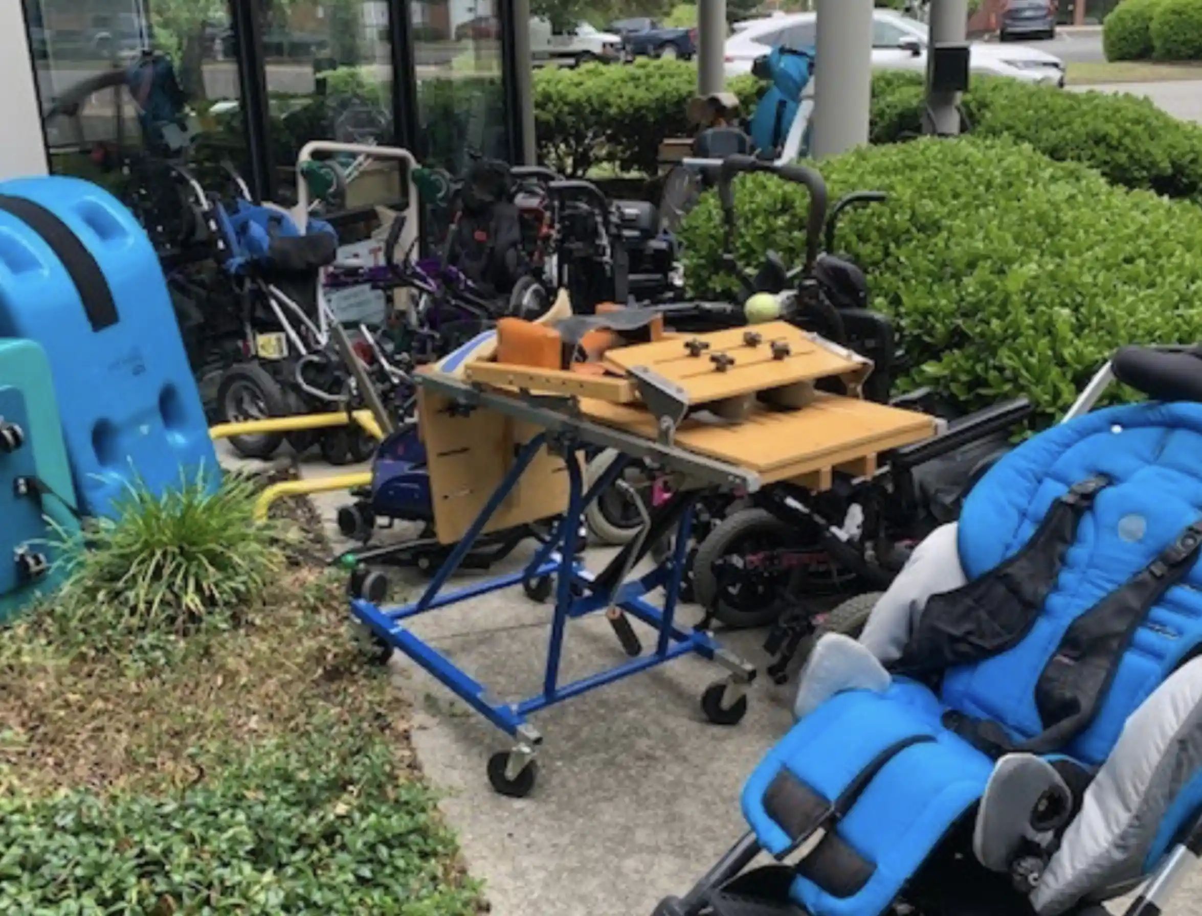 Equipment being cleaned during volunteer event
