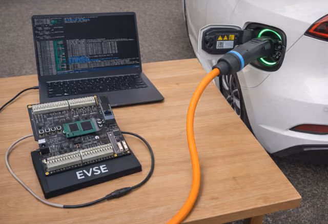 ChargeBridge module running on the ChargeBridge Evaluation Board development kit