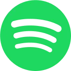 Green Spotify logo with three curved black lines on a white background.