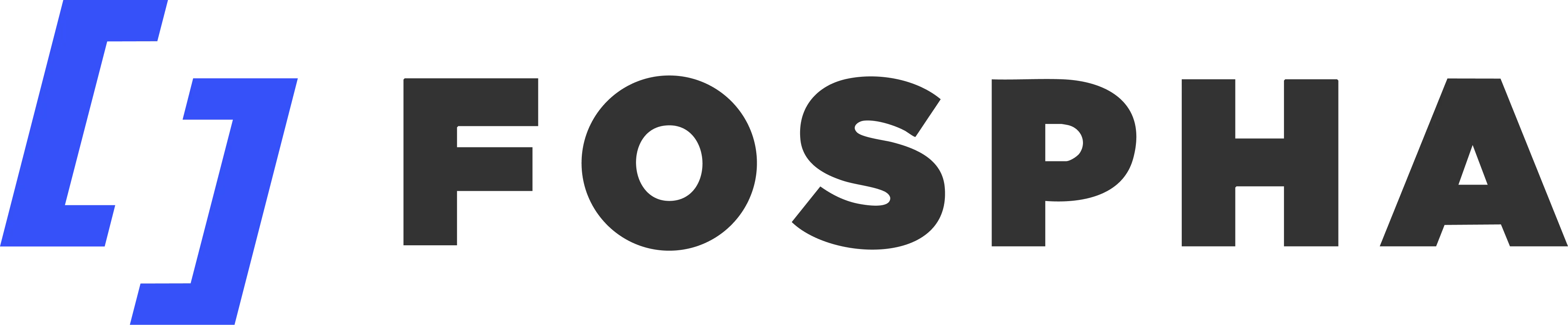 Fospha company logo with blue abstract brackets followed by black text 'FOSPHA'.