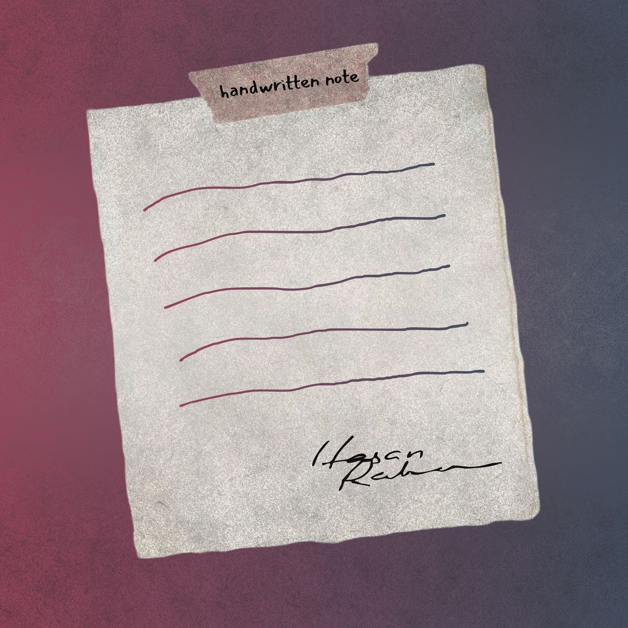 Handwritten Note - Hasan Raheem