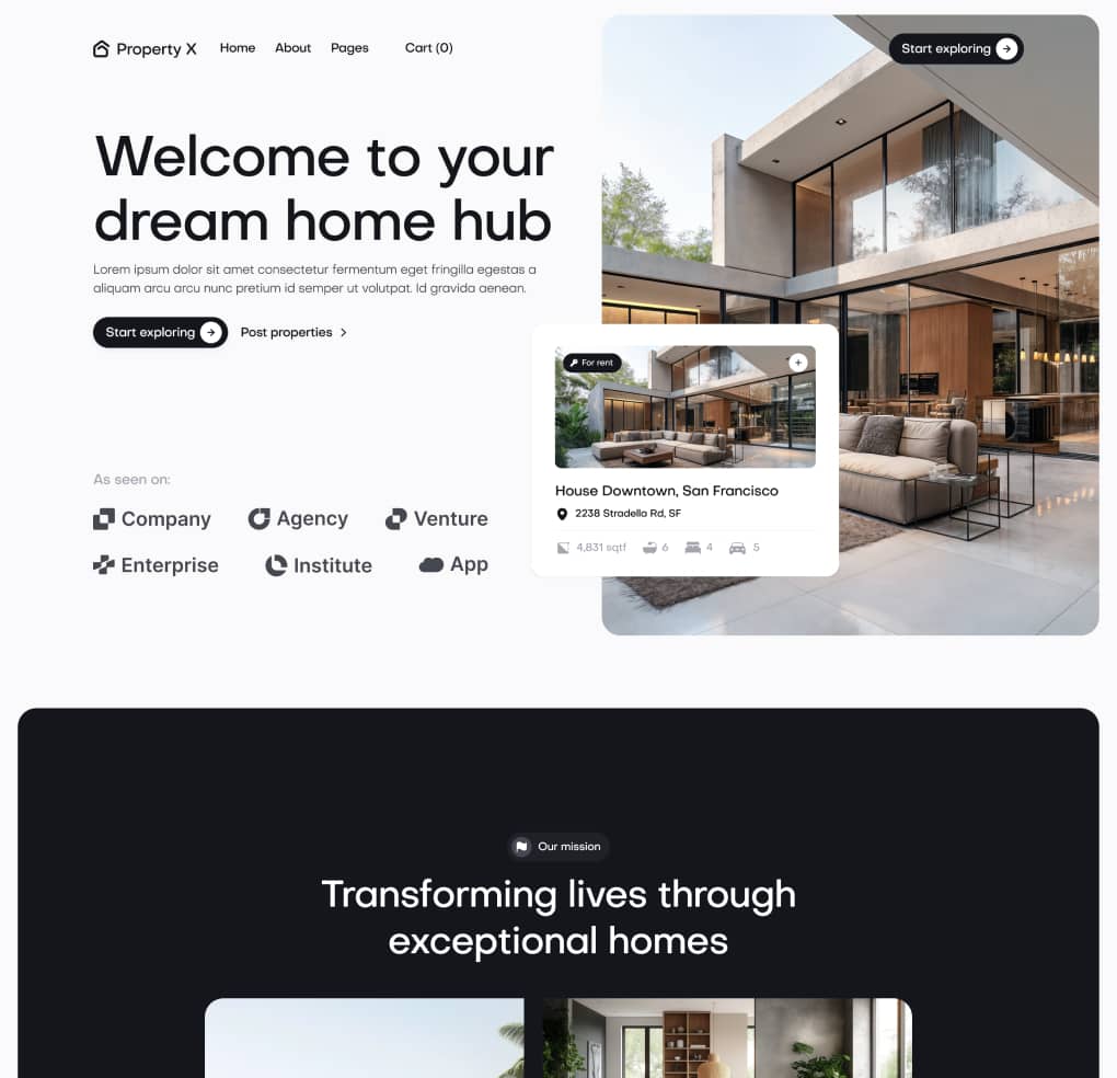Property X - Home V2 Page - Real Estate Webflow Template