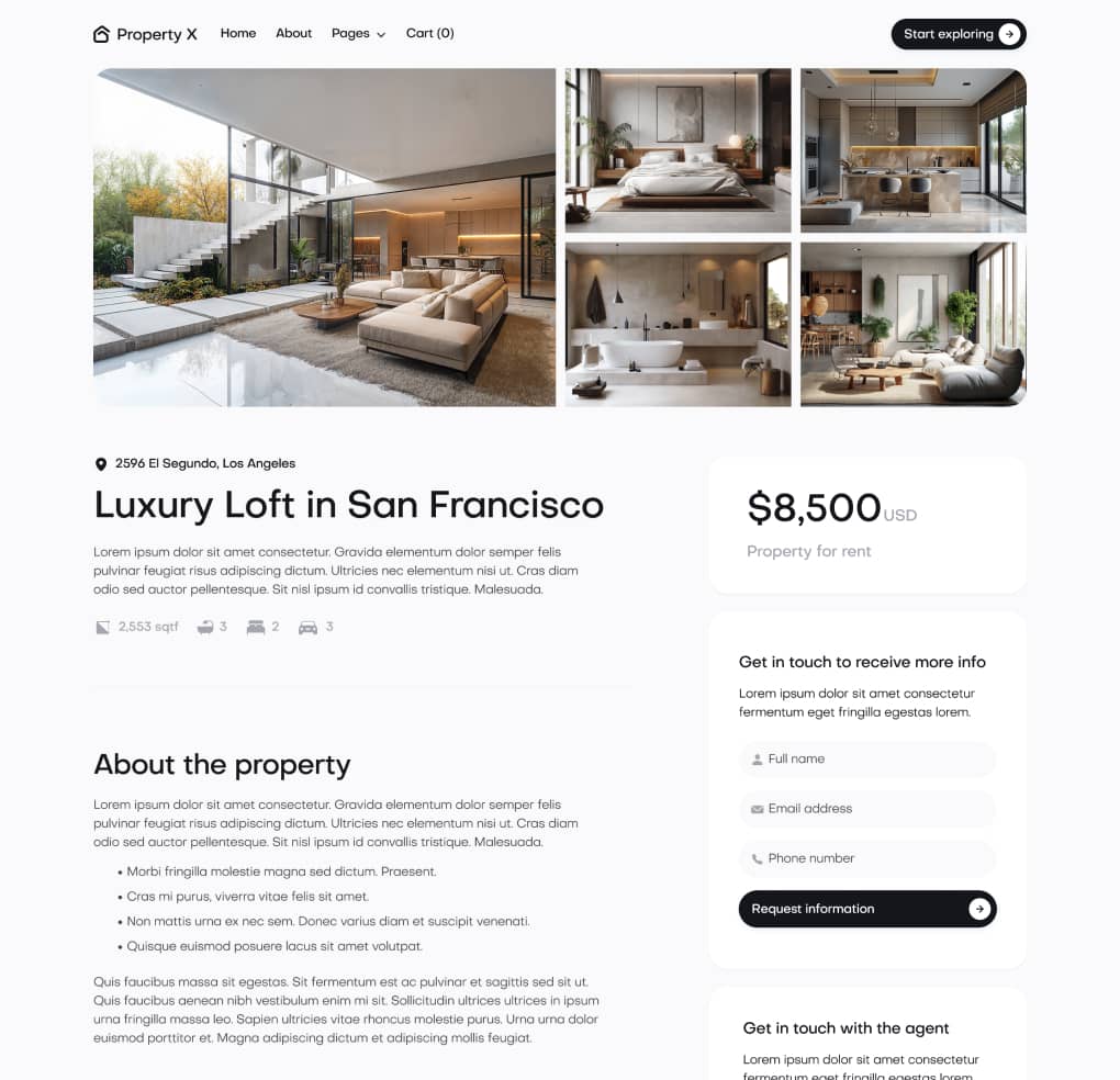 Property X - Listing Single Page - Real Estate Webflow Template