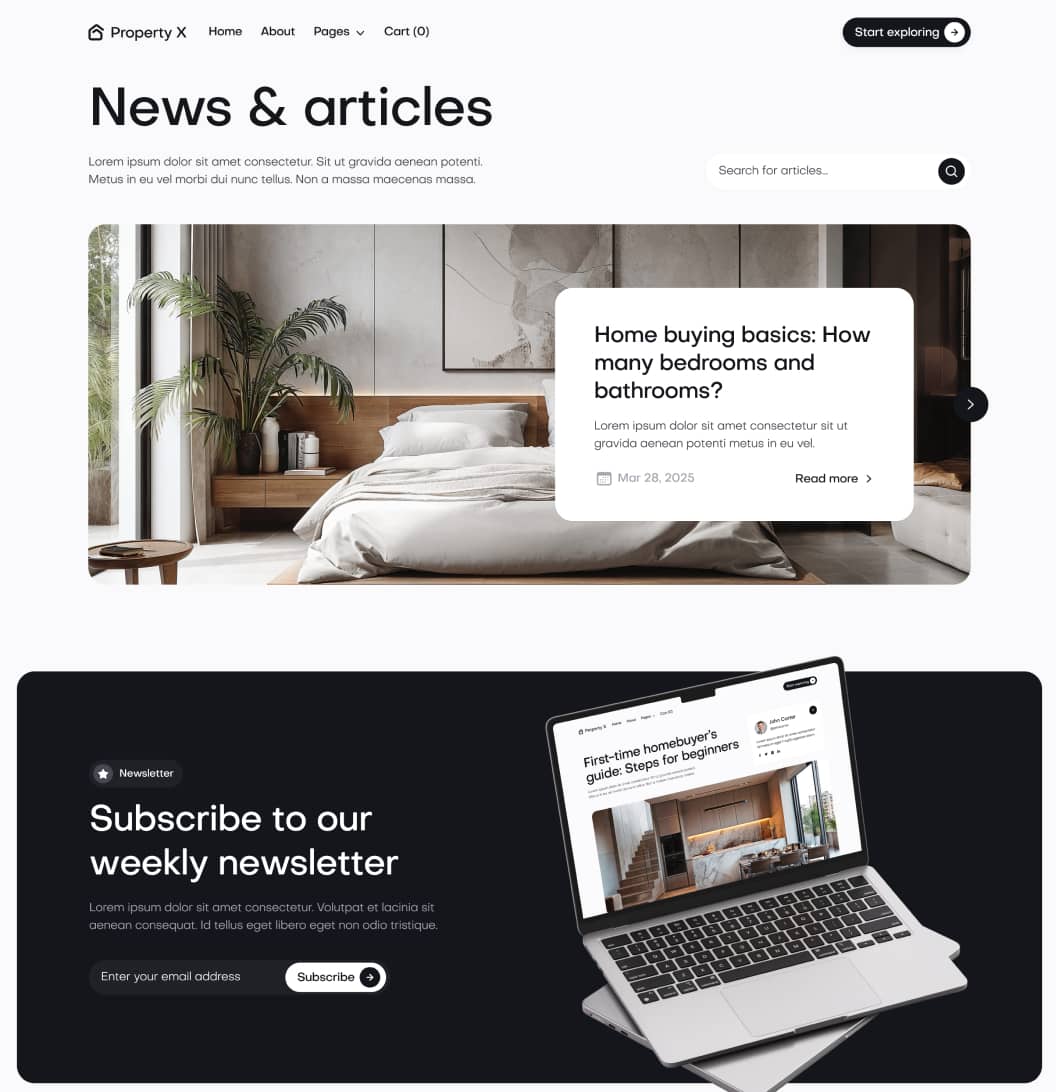 Property X - Blog V1 Page - Real Estate Webflow Template