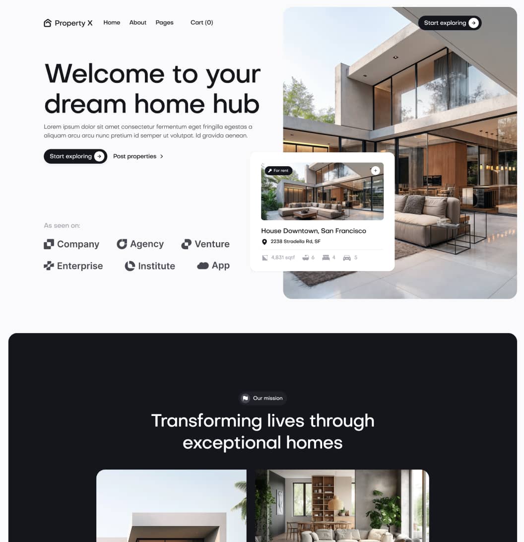 Property X - Home V2 Page - Real Estate Webflow Template
