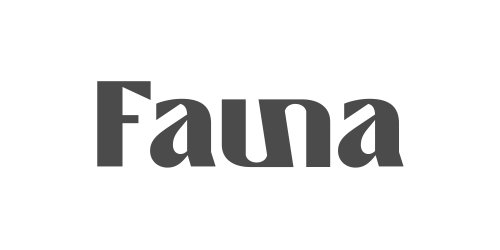 Fauna brand logo in bold black stylized font.