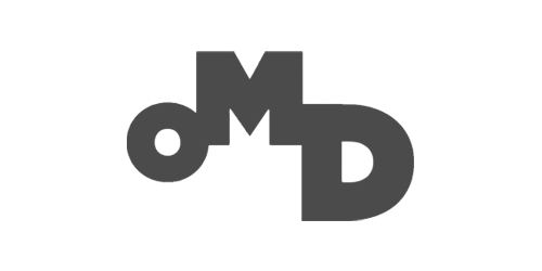 OMD logo with stylized bold black letters.