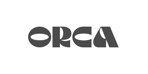Black stylized text spelling 'ORCA' with a modern, geometric design.