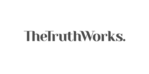 TheTruthWorks logo text in dark gray on white background.