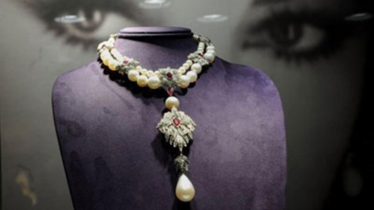 Elizabeth Taylor's La Peregrina Pearl, Diamond, and Ruby Necklace ($11.8 Million)