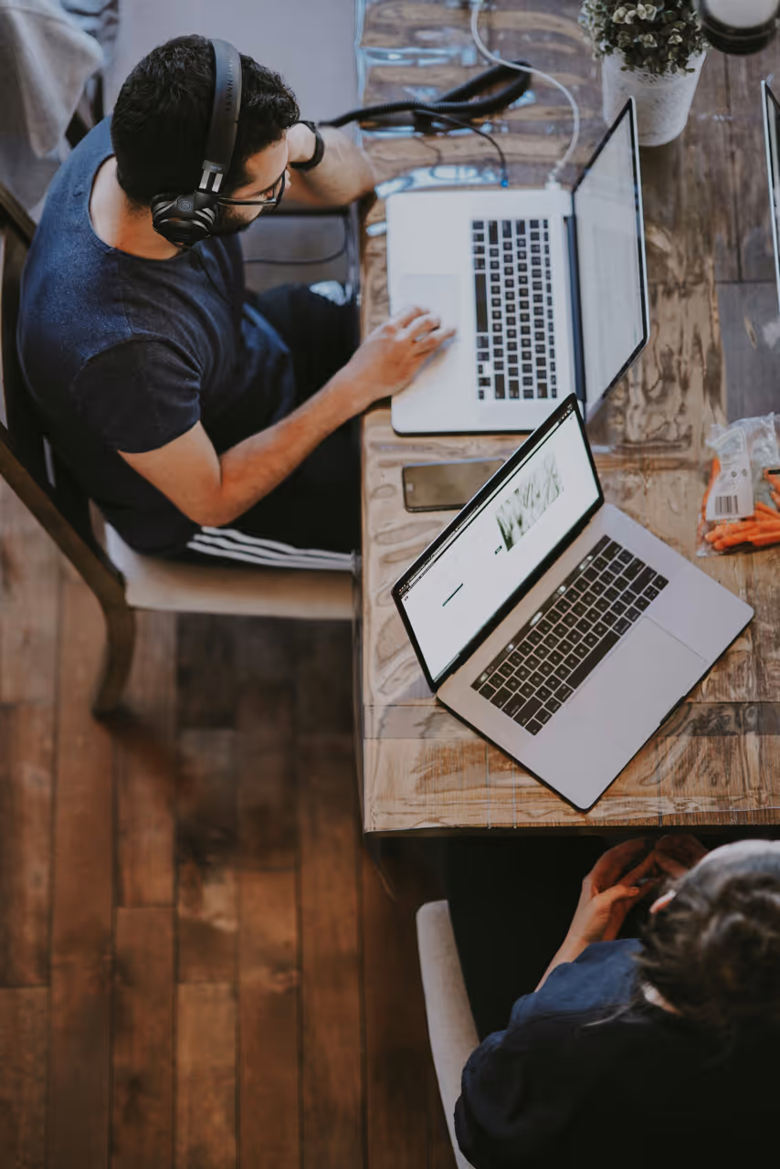 Office worker with headset