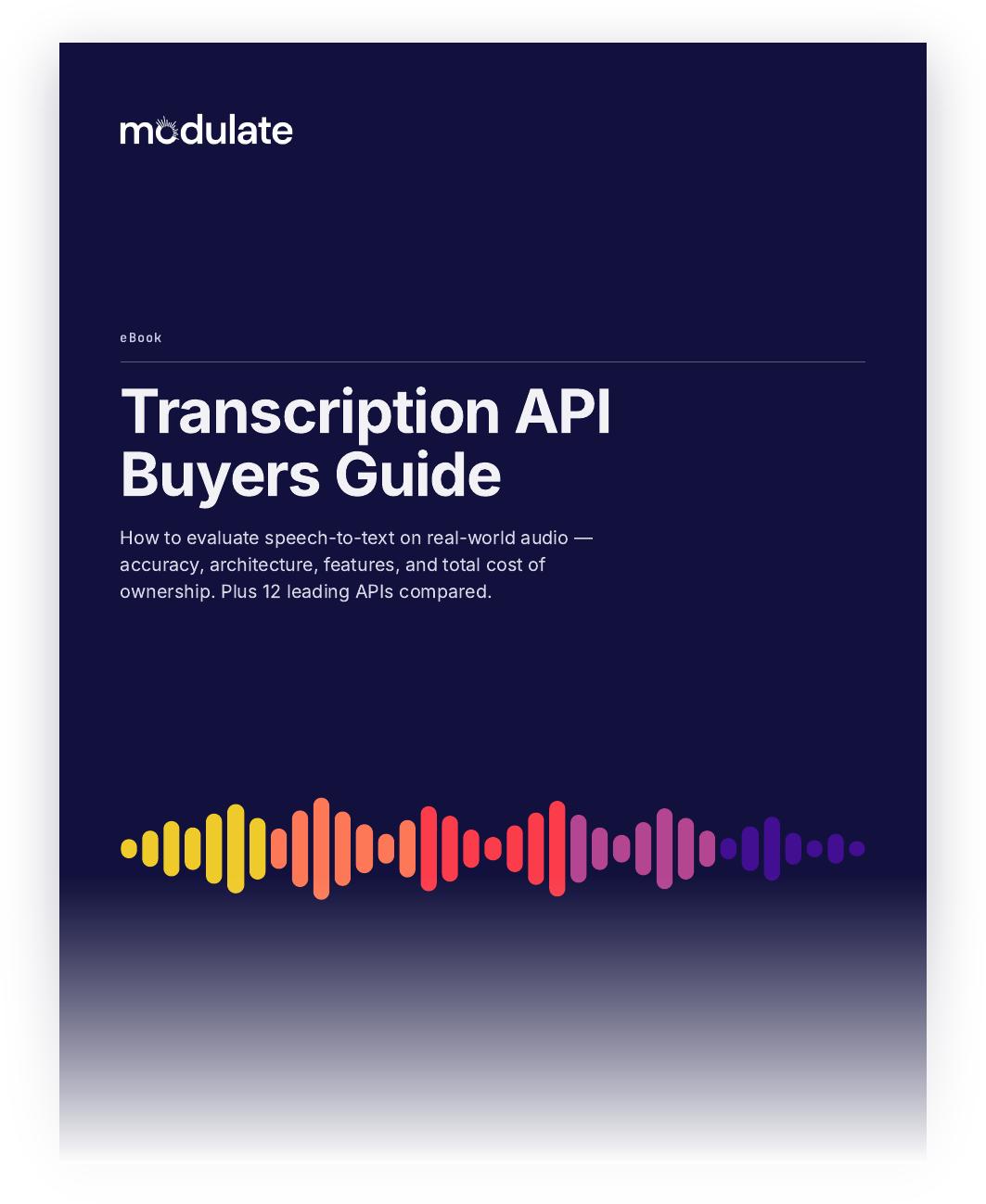 Pages from Modulate's Transcription API Buyers Guide
