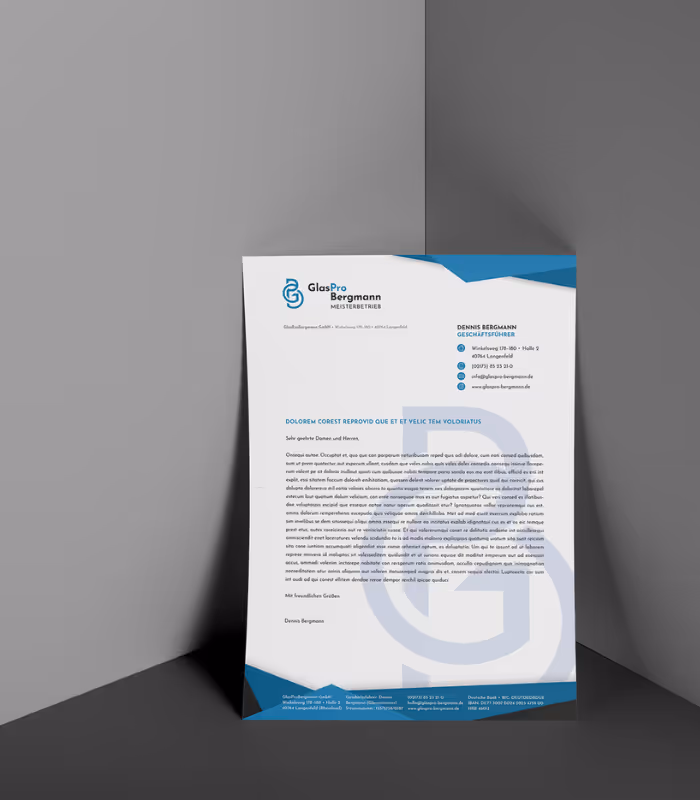 Briefbogen GlasProBergmann