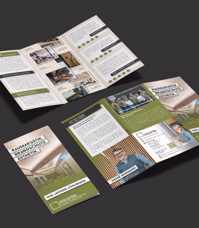Flyer Objektausbau Biermann  KS Branding Handwerk Logo Marke Markenauftritt Marketing Branding Agentur Wuppertal Solingen Remscheid