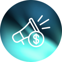 Megafon-Symbol mit Dollarzeichen