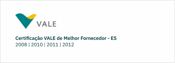 Certificação VALE de Melhor Fornecedor - ES - Mills