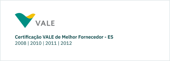 Certificação VALE de Melhor Fornecedor - ES - Mills