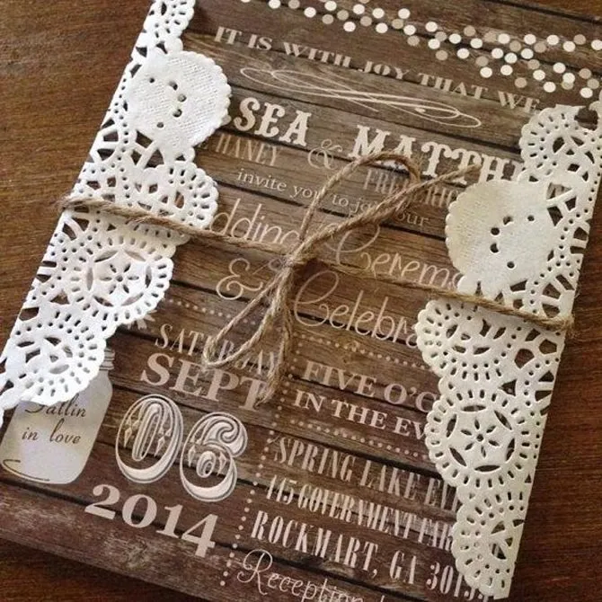 Winter Wedding Trends: Wood-Grain Invitations