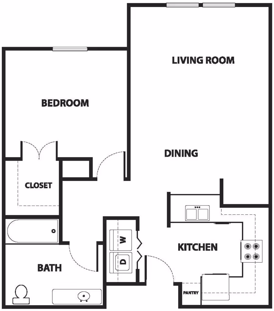 1 Bedroom layout