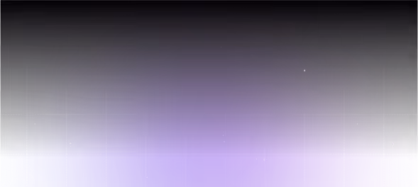 Dark space background with a purple and blue gradient horizon and small distant stars.