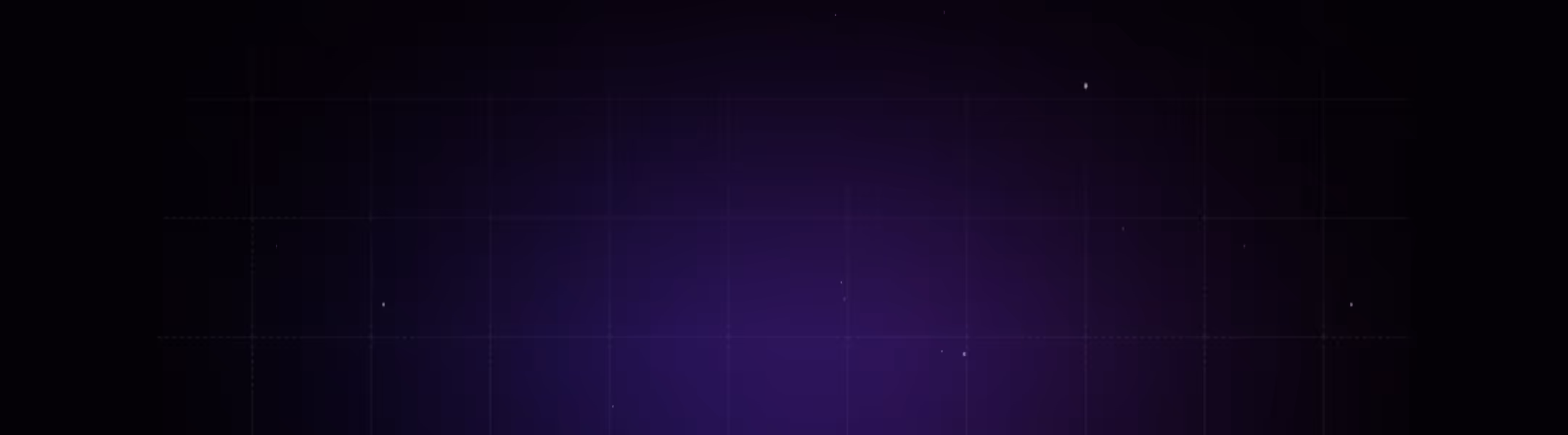 Dark purple gradient background with a subtle grid and scattered small white stars.