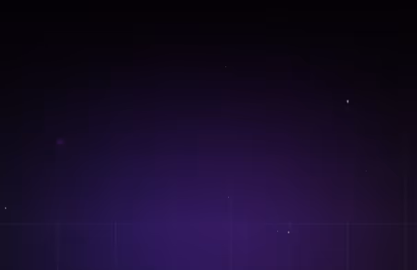 Dark purple gradient background with faint grid lines and scattered small white light dots resembling stars.