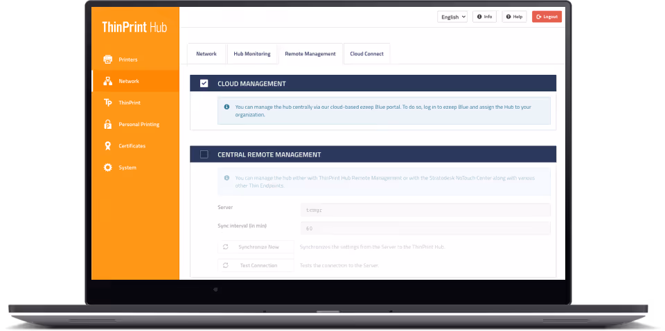 Remote Management ThinPrint Hub