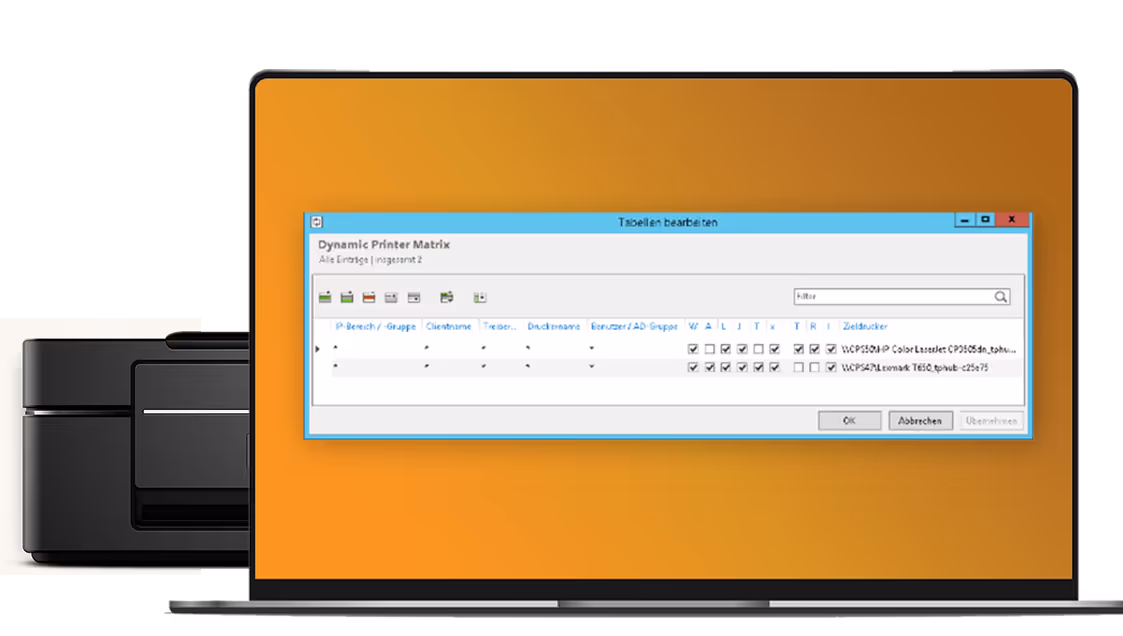 With the print management solution, printers are simply assigned automatically