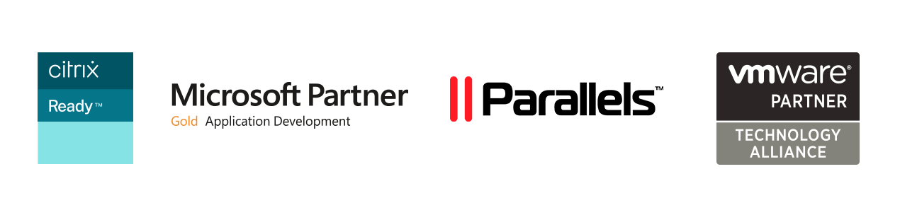 A black and white logos for a companies using ThinPrint.